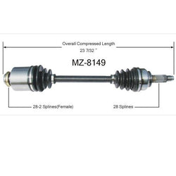 CV Axle Shaft-New Front 06-11 Mazda 3 Passengers Side W Manual Transmission