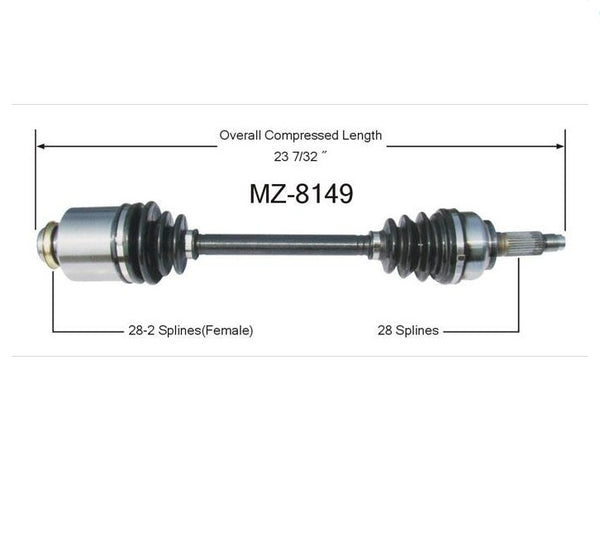 CV Axle Shaft-New Front 06-11 Mazda 3 Passengers Side W Manual Transmission