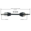 Eje delantero izquierdo del lado del conductor CV para Nissan Murano 2003-2007