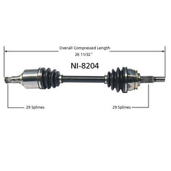 Eje delantero izquierdo del lado del conductor CV para Nissan Murano 2003-2007