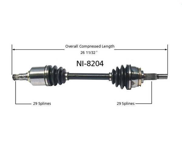 Eje delantero izquierdo del lado del conductor CV para Nissan Murano 2003-2007