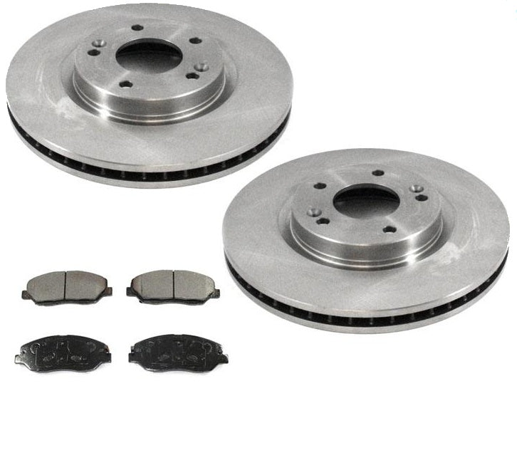 (2) FRONT Brake Rotors & Ceramic Brake Pads for Hyundai Santa Fe 07-09