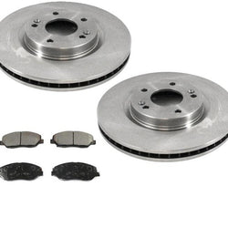 (2) Rotores de freno delanteros y pastillas de freno de cerámica para Hyundai Santa Fe 07-09