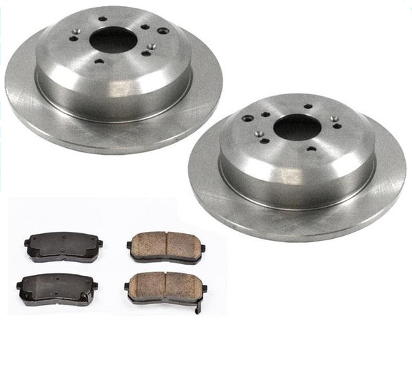 Rear Brake Disc Rotors & Ceramic Pads 3pc Kit for Hyundai Veracruz 2007-2012