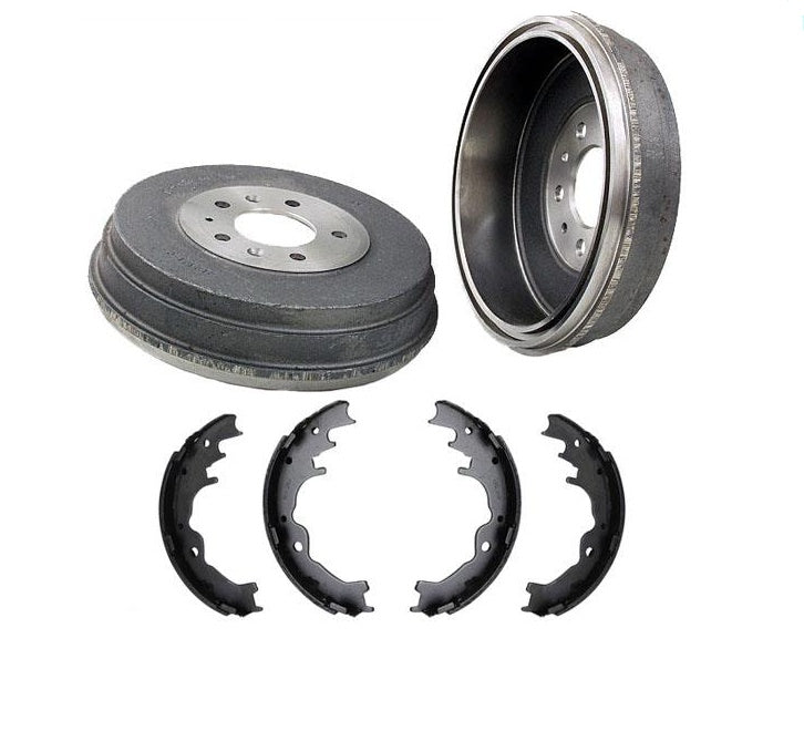 for 89-94 Mazda MPV 2 Wheel Drive (2) Rear Brake Drums and Brake Shoes 3pc