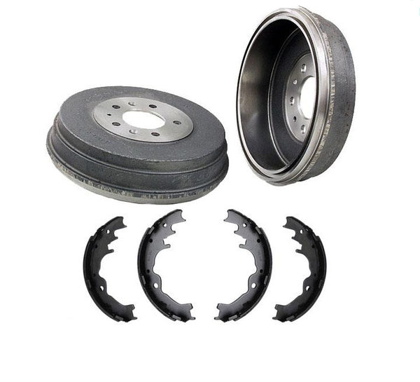 for 89-94 Mazda MPV 2 Wheel Drive (2) Rear Brake Drums and New Brake Shoes 3pc