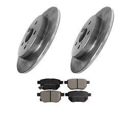 (2) Rear Disc Brake Rotor & Ceramic Brake Pads Fits 09-10 Vibe 09-13 Matrix
