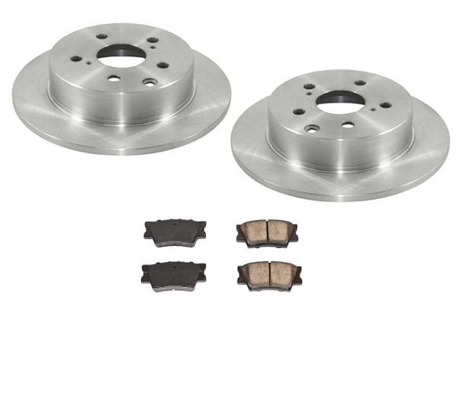 REAR Brake Rotors Ceramic Pads All Wheel Drive for Toyota Matrix 2.4L 09-13