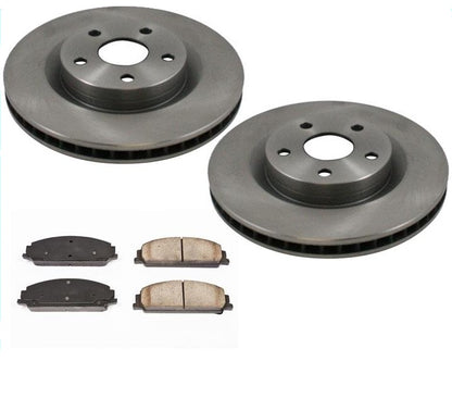 For 08-09 Pontiac G8 6.0L GT V8 Front Brake Disc Rotors & Ceramic Brake Pads