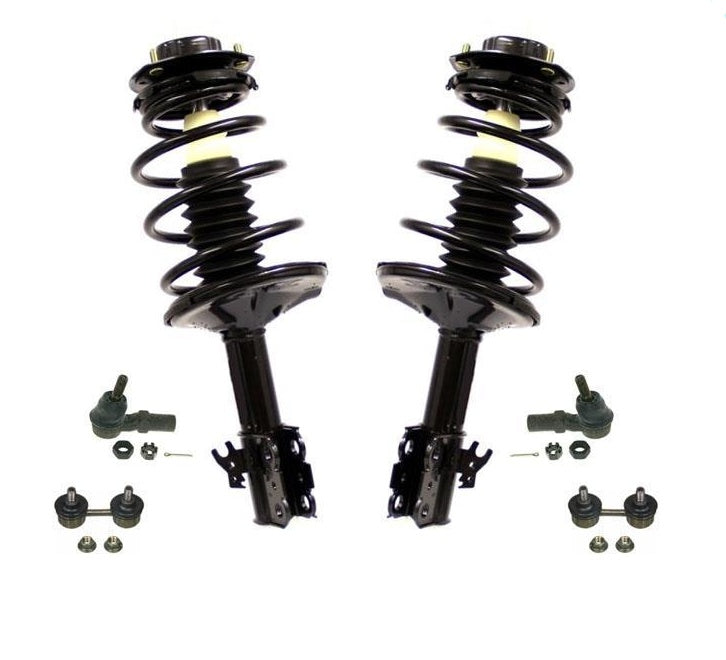 92-94 Fits Toyota Camry Loaded Spring Strut and Mount Tie Rods Sway Bar 6pc