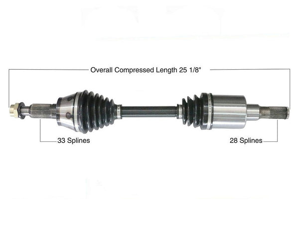 Hummer H3 06-10 H3T 10 Frt Conjunto de medio eje Cv izquierdo o derecho REF# GM-8240