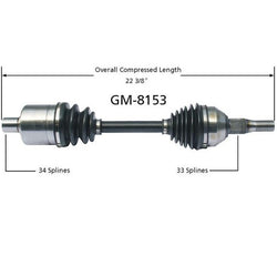Eje CV delantero del lado del conductor para Chevy Saturn Buick Pontiac.