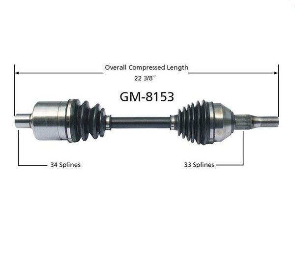 Eje CV delantero del lado del conductor para Chevy Saturn Buick Pontiac.