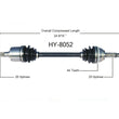 HY-8052 CV Axle Shaft - New, Front Left D/S 00-05 Accent W Manual transmission