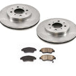For 2007 2008 Honda Fit Coated Front Brake Disc Rotors Ceramic Disc Brake Pads