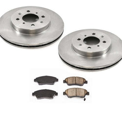 For 2007 2008 Honda Fit Coated Front Brake Disc Rotors Ceramic Disc Brake Pads