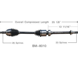Front Passengers Axle Automatic Transmission Mini Cooper 1.6L SOHC 2002-2010
