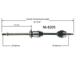 Eje delantero derecho CV para Nissan Murano 2003-2007 con tracción delantera