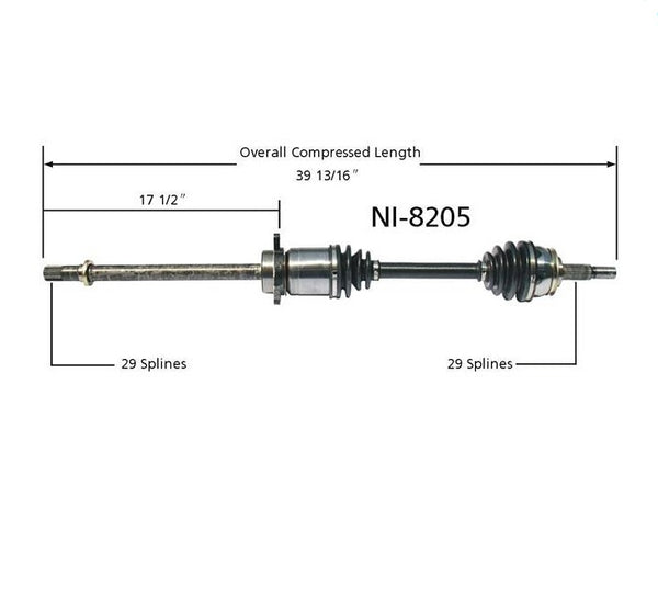 Eje delantero derecho CV para Nissan Murano 2003-2007 con tracción delantera