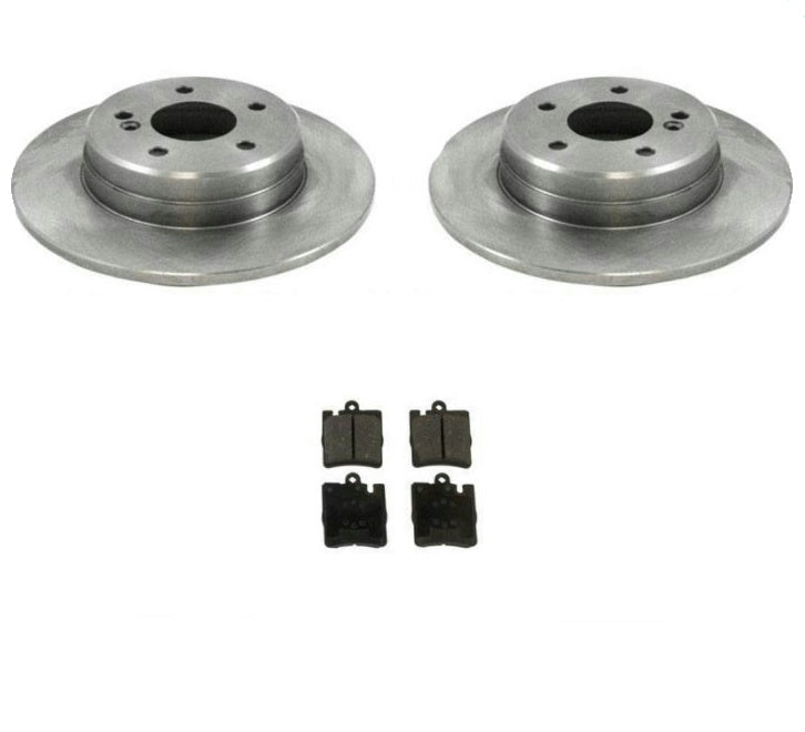 Rear Brake Rotors & (1) Pin Pads Mercedes 96-02 E320 Base Sedan Rear Wheel Drive