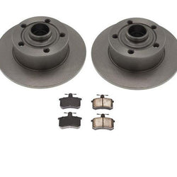 Fits 1996-1997 Audi A4 Front Wheel Drive Rear Disc Rotors & Ceramic Brake Pads