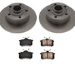 98-00 Audi A4 FWD Non Quattro Rotores de freno trasero izquierdo y derecho y pastillas de cerámica