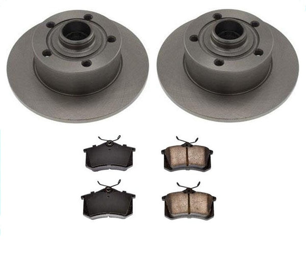 98-00 Audi A4 FWD Non Quattro Rotores de freno trasero izquierdo y derecho y pastillas de cerámica
