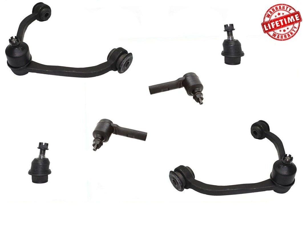 05-10 DAKOTA 06-09 RAIDER TWO FRONT UPPER CONTROL ARM + BALL JOINTS TIE RODS