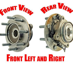 (2) Conjunto de buje y cojinete de rueda delantera, 8 pernos 4x4 para Silverado 3500 01-06