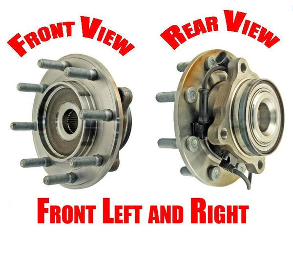 (2) Conjunto de buje y cojinete de rueda delantera, 8 pernos 4x4 para Silverado 3500 01-06