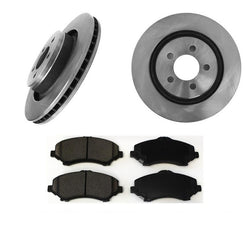 332MM Front Brake Rotors& Ceramic Brake Pads Must Measure fits 08-11 Dodge Nitro
