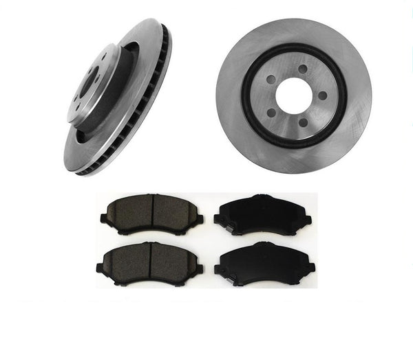 332MM Front Brake Rotors& Ceramic Brake Pads Must Measure fits 08-11 Dodge Nitro