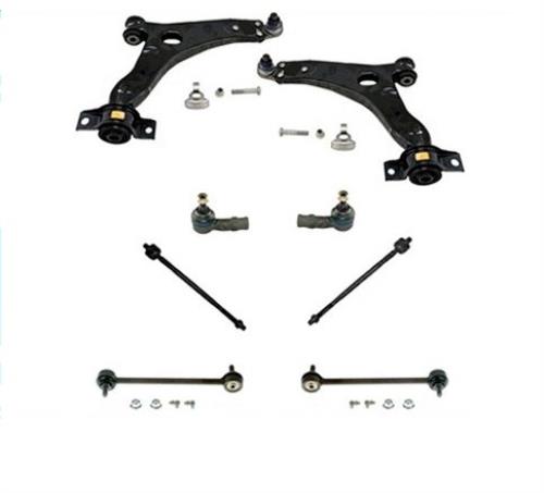 05 to Pro Date 12/04/05 Ford Focus (2) Control Arm + Ball Joint Tie Rods 8Pc Kit