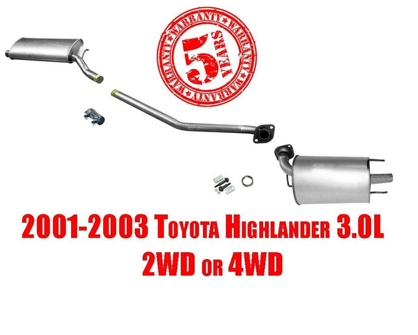 Fits 01-03 Highlander Middle Muffler Rear Muffler Exhaust System Welding Req.