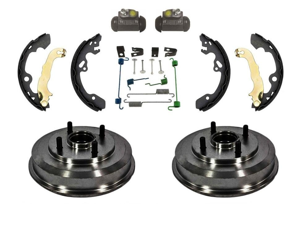 For 00-08 Focus Rear Drum Wheel Bearing Brake Shoe Springs & Wheel Cylinders Kit