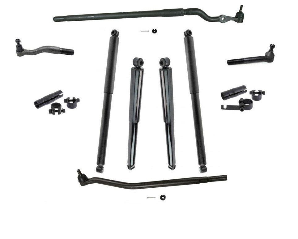 For 99-04 F250 4 Wheel Drive Super Drag Link & Tie Rod Rods Assembly Shocks 10pc