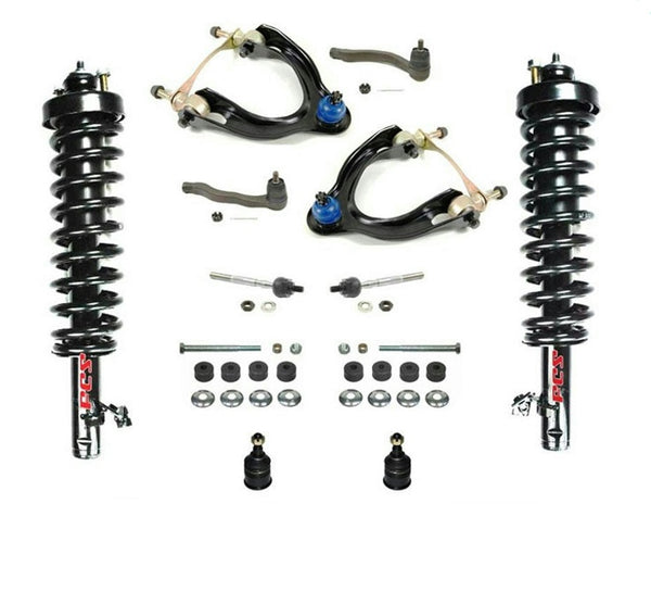 Puntales delanteros completos + brazos de control superiores + rótulas Civic 1992-1995 