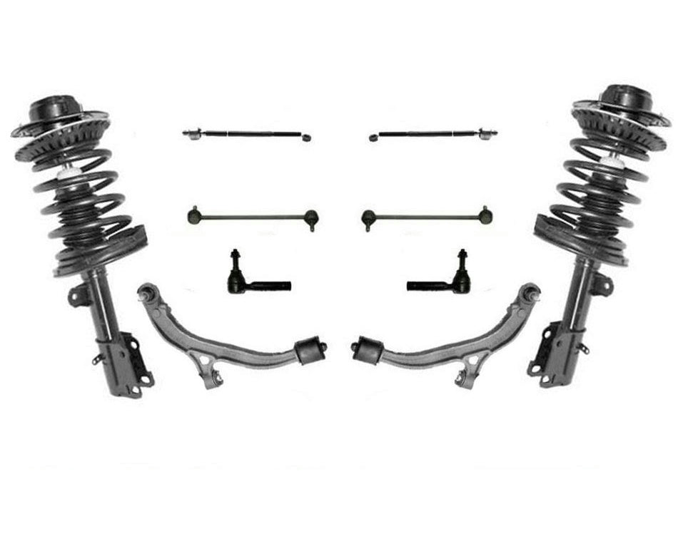 05-07 FWD Grand Caravan Control Arms Tie Rods W/ Complete Coil Spring Struts 10p