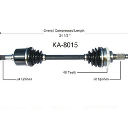 CV Axle Shaft-New Front L KA-8015 Fits for 01-04 KIA Spectra 1.8L D/S Automatic