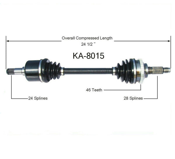 CV Axle Shaft-New Front L KA-8015 Fits for 01-04 KIA Spectra 1.8L D/S Automatic