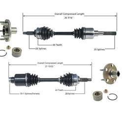 Buje y rodamientos de eje CV delantero para Escape 01-08 3.0L automático (sin híbrido)