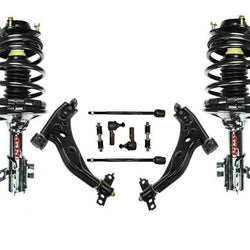 97-02 Escort Complete Frt Coil Spring Struts Control Arms Tie Rod Links 10pc Kit