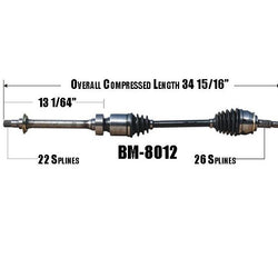 02-04 Mini Manual Trans P/S BM-8012 New CV Axle Shaft