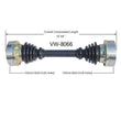 1973-74 Volkswagen Thing Rear Driver - Passenger Side CV Drive Axle Shaft 8066VW