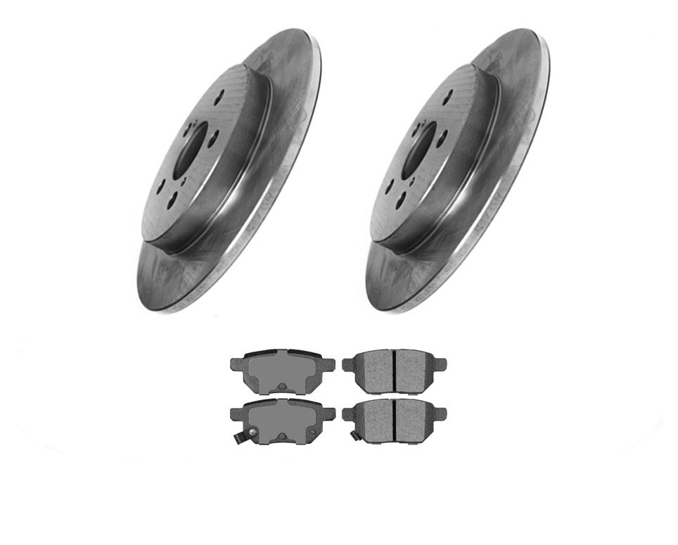 09-15 Prius & Plug In Rear Disc Brake Rotors & Ceramic Rear Pads