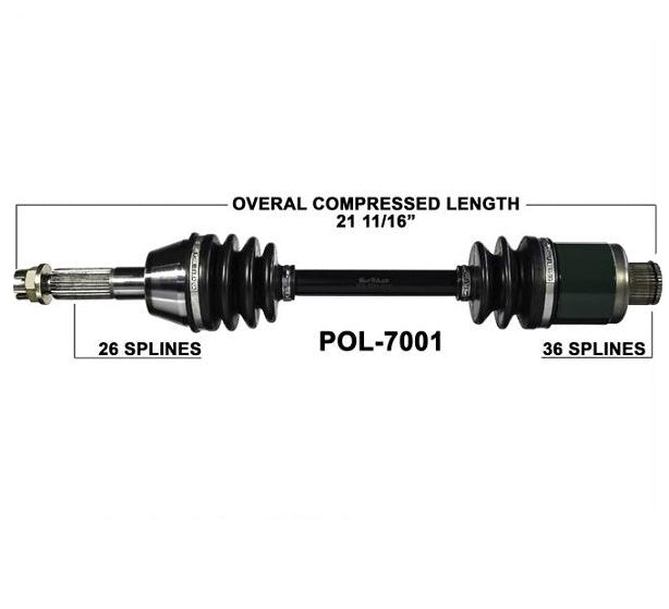 1 POL7001 Rear Axle Shaft Complete 03-07 Polaris Sportsman 400 500 600 700 MV7