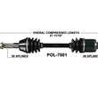 1 POL7001 Rear Axle Shaft Complete 03-07 Polaris Sportsman 400 500 600 700 MV7