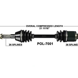 1 POL7001 Rear Axle Shaft Complete 03-07 Polaris Sportsman 400 500 600 700 MV7