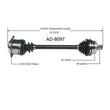 A4 QUATTRO 96-01 PASSAT 4 Motion V6 00-05 A/T Eje CV del lado del conductor