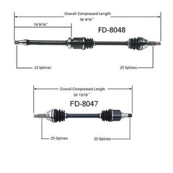 00-04 Focus IB5 Manual Trans D/S y P/S eje delantero Cv FD8047 FD8048